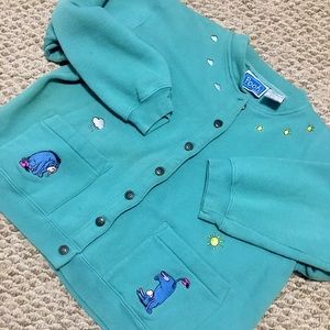 Large/ Pooh / Eeyore embroidered button cardigan